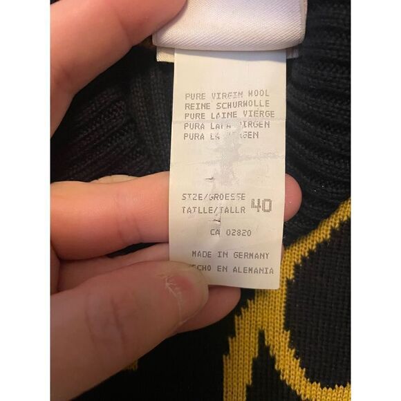 Rare vintage Monde 80’s graphic wool turtle neck size 40/L - Picture 4 of 11